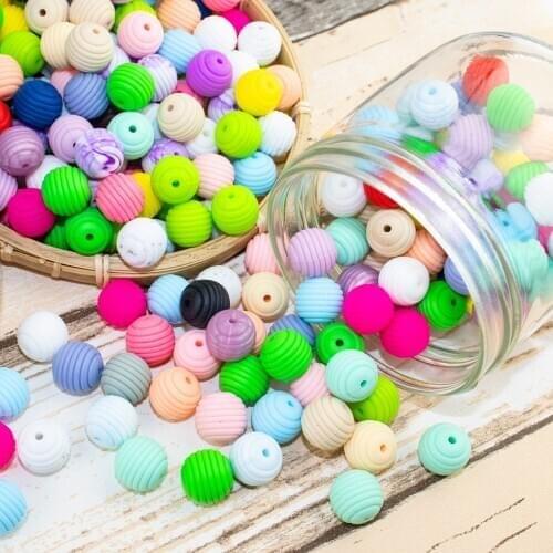 Round Beads Baby Chew Toys Silicone Beads For BPA Free Silicone For Mommy Handmaking DIY Silicone Colorful Beads For Teether