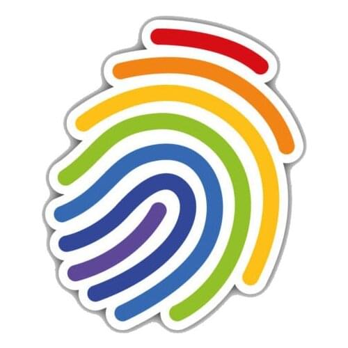 Hot Cartoon Rainbow Fingerprint Car Stickers and Decals Cover Scratches Decals Bumper Window Bodywork Vinyl Car KK11*9cm