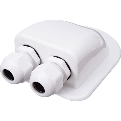 Double Wire Entry Gland Box Solar Panel Roof Wire Entry Gland Box Cable with Double Hole Suitable for Motorhome RV Yacht Car