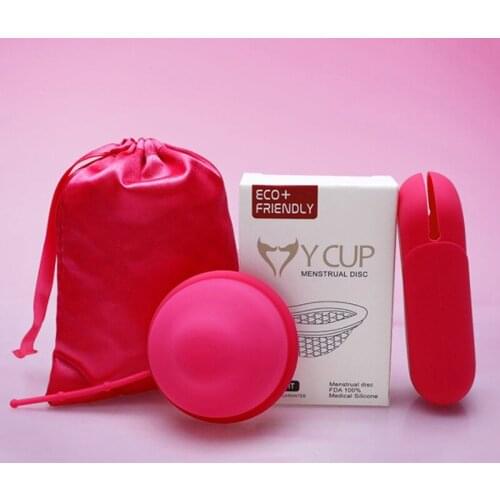 1 Pcs Reusable Menstrual Disc Flatfit Sterilizing Menstrual Disk Period Women Cup Box