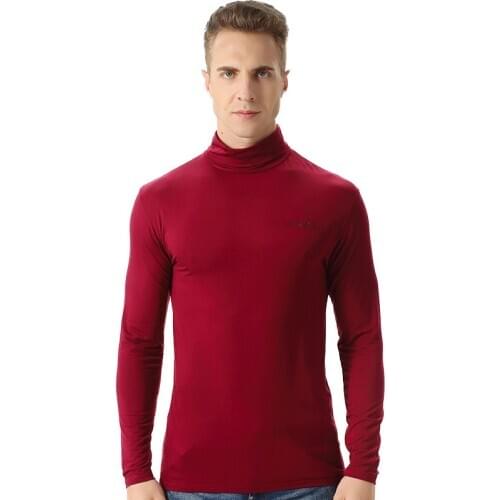 Plus Size Mens Thermal Underwear Winter Turtleneck Undershirt Elastic Cotton 4XL 6XL Big Size Warm Long Sleeve Casual Shirt Tops