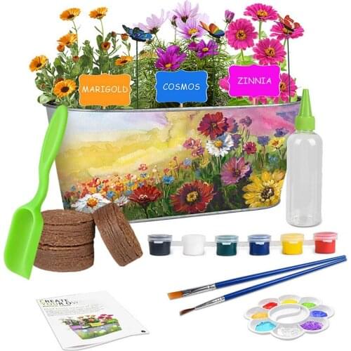 DIY Paint Plants Growing Kit Kids Gardening Set Eductaional Gift DIY Paint Tool Garden Starter Kit Educational Toy