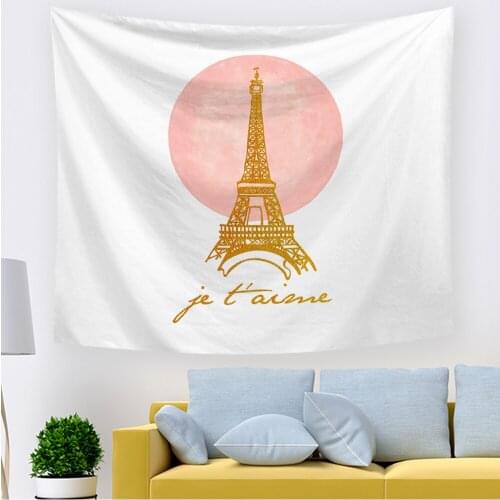 2021Paris Tapestry Eiffel Tower At Sunshine Paris Skyline Historic Landscape View Wall Hanging For Bedroom Living Room Dorm Deco