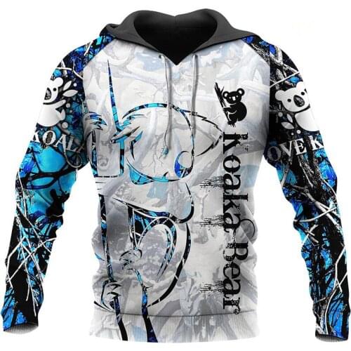 New beautiful koala 3D full print funny Hoodie Harajuku mens / womens sweater with zipper hat casual wear