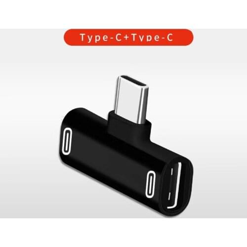 Wholesale FREE SHIPPING HOT SALE dual Type-c jack audio Headphone earphone usb charger call + charger + music + romote contro