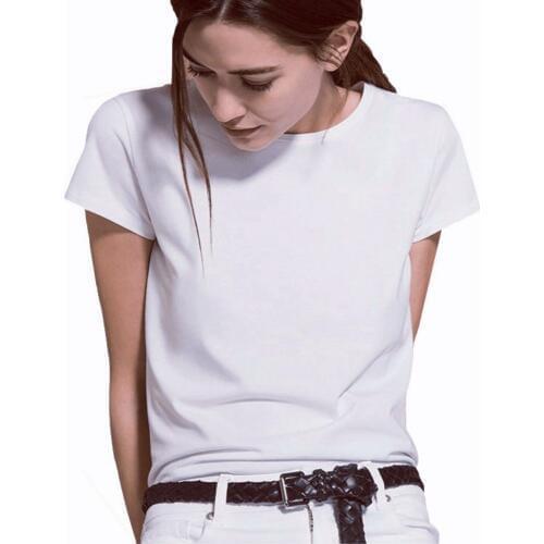 Short Sleeve simple Women tshirt Cotton Polyester Casual Funny White t shirt Gift For Lady Yong Girl Top Tee Drop Ship