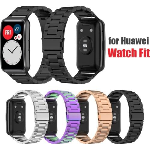 Elegant Luxury Stainless Steel Strap For Huawei Watch Fit Watchband Metal bracelet de montre Correa de reloj pasek do zegarka
