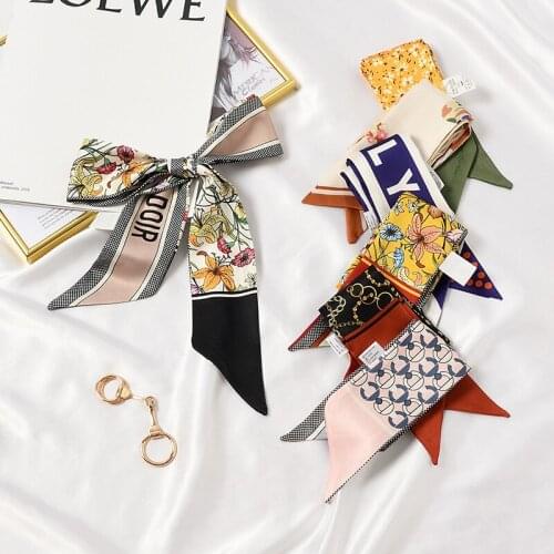 Retro French Skinny Long Decorative Ribbon Korean Silk Scarf Hairband Thin Bag Handles Neck Tie Scarves Female Narrow Headband