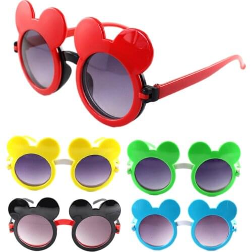 Mickey Cartoons Stereo ear glasses lovely Flip Childrens Sun Sunglasses child Birthday party Decorative glasses Toy glasses