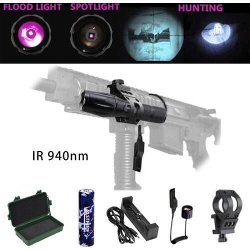 A100 Outdoor Infrared IR 940nm Night Vision Zoom Led Flashlight Lamp LED Torch Flashlight Latarka Handheld Linterna Lanterna