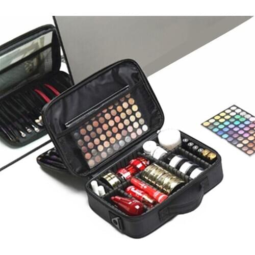 Upgrade Large Capacity Cosmetic Bag Professinal Women Makeup tools storage Case Oxford cloth Multilayer Storage bag Portable Box