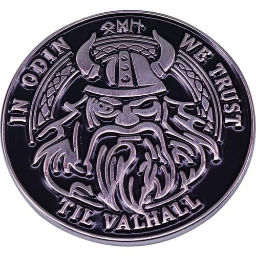 In Odin We Trust Til Valhall Badge Viking God Jewelry