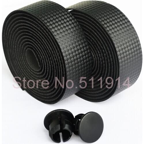 Including 100 Pair : High Quality Cycling Road Bike Sports Bicycle Cork Handlebar Tape Bar Plug Carbon Fibre belt Fiber strap