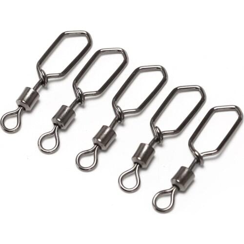 HOT!1bag Fishing Swivel Pesca Fishing Accessories Wholesale Swing Square Snap Rolling Swivels Fishing Hook Lure Connector