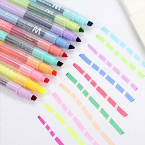 10Pcs Double-end Erasable Highlighter Pen Markers Pastel Liquid Chalk Marker Fluorescent Highlighters Color