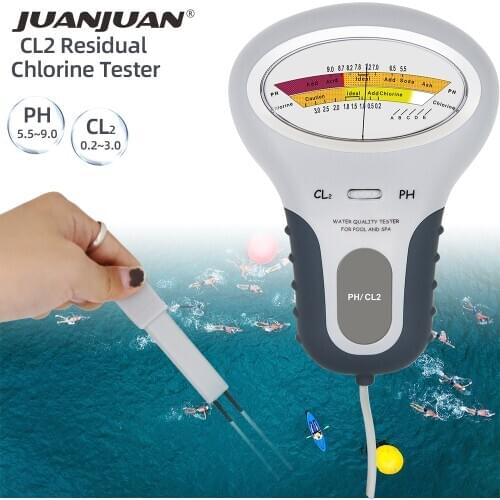 PC-101 Chlorine Meters PH Tester PH & Chlorine 2in 1 Testers Water Quality Testing Device CL2 Measuring For Pool Aquarium 30