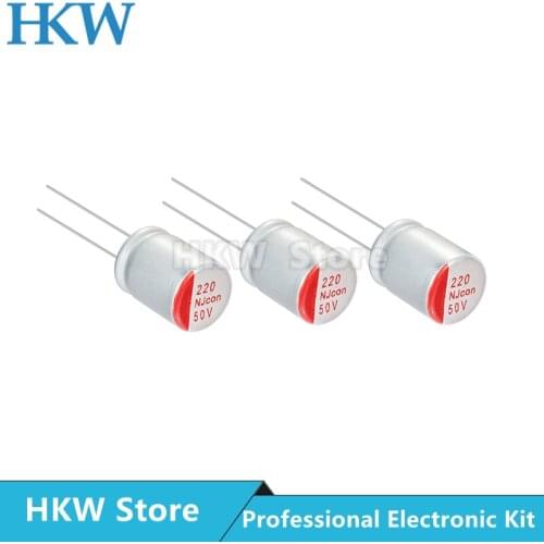 20pcs NEW DIP 220uF 50V 10x12mm Super Low ESR 50V220uF For Motherboard VGA Solid Aluminum Capacitor 220UF50V 10*12 High Quality