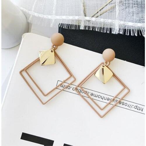 2021 Spring And Summer Simple And Versatile Long Geometric Long Pendant Earrings Female Earrings