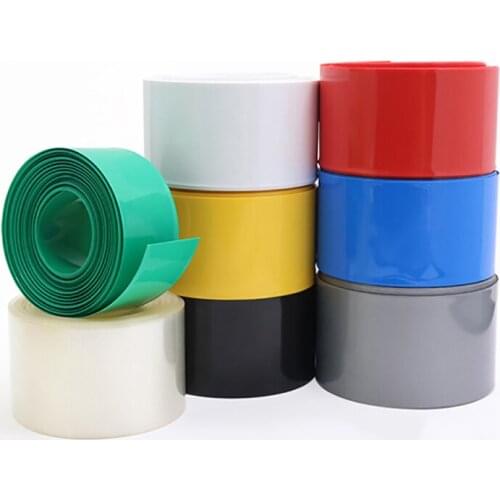 60mm Flat Width PVC Heat Shrink Tubing 18650 Battery Pack Battery Sleeve Insulation Multicolor