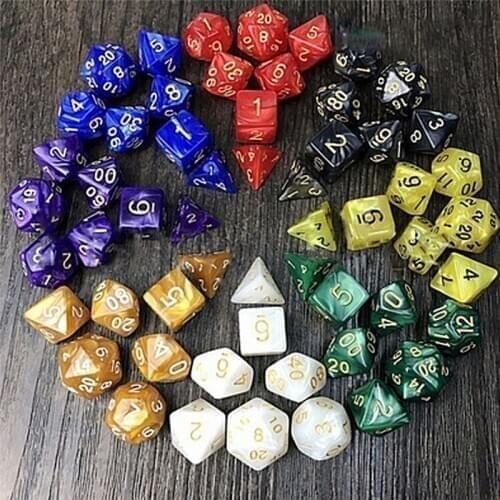 7pcs/set 6Colors Multifaceted Dice d&d d4 d6 d8 d10 d% d12 d20 Polyhedral Games Dice Set Board Game entertainment Dice