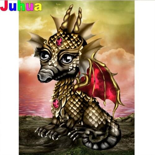 Cartoon dragon 5D Diy diamond painting Full square/round diamond mosaic art animal diamond embroidery gift kids room decor