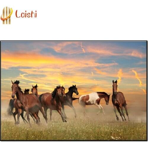 Diamond Painting Sunset, running horse Diamond Mosaic Diamond Embroidery Sale Full Round Drill Diamond Embroidery home Decor