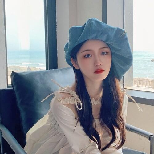 April Half The Designer Super Large Version Of The Cloud Hat Japanese Stitching Net Red Was Thin Cowboy Beret Female