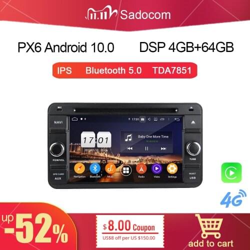 PX6 DSP 2 din Android 10.0 8 Core 4GB+64GB Car DVD Player GPS RDS autoradio wifi multimedia For SUZUKI Jimny 2007 2008 2009-2013
