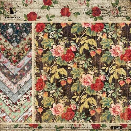 KLJUYP 24 sheets 6"X6" Wooden Flower paper pad Scrapbooking paper pack handmade craft paper craft Background pad card