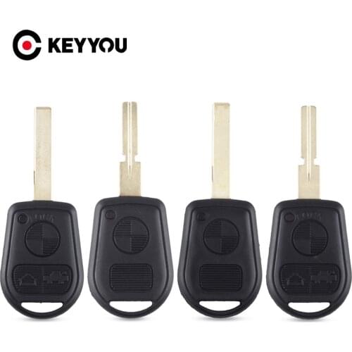 KEYYOU 10x 2/3 Buttons Remote Car Key Shell Fob Uncut Key Fob Case Fit For BMW E31 E32 E34 E36 E38 E39 E46 Z3 Z4