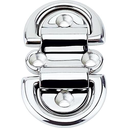 D Ring Deck 8mm Mirror Polish Folding Pad Eye Lashing Tie Down Cleat for Yacht