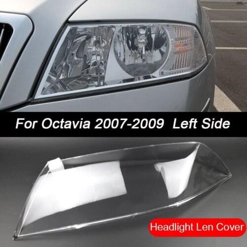 For Skoda Octavia 2007-2009 Car Front Side Headlight Clear Lens Cover Head Light Lamp Lampshade Shell