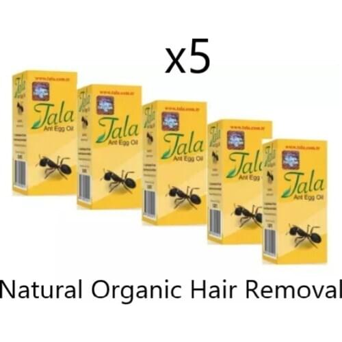 Natural Organic Hair Removal Reduction Eradicate 5 Pieces 100% Original Tala Ant Oil 20ml 0.7oz Depilatory Wax
