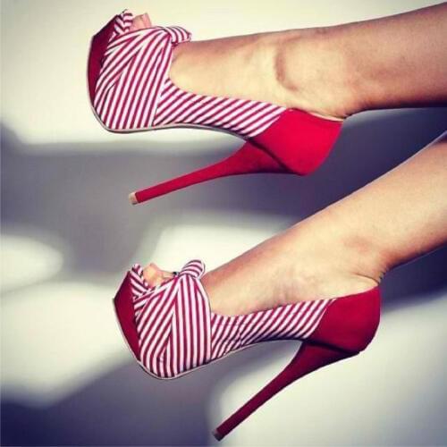 FGHGF shoes,Beautiful fashion free, bow decoration,about 15 cm high-heeled shoes, peep toe pumps, banquet shoes