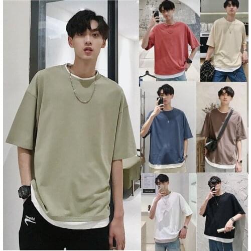 Plain Oversized T Shirt Men Bodybuilding and Fitness Loose Casual Lifestyle Wear T-shirt Male Streetwear Hip-Hop Tops