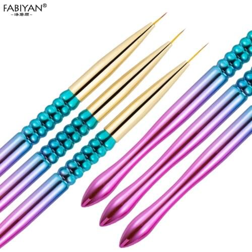 3Pcs/set Nail Art Liner Brush Drawing Painting Flower Pen Manicure DIY Tips Line Stripe Design Plating Gradient Handle 7/9/11mm