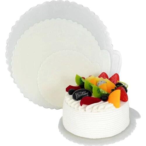 4/6/8/10in Round Cake Stand Mat Cake Board Plastic Tray Base Reusable Oven Patisserie Cake Baking Tool Dessert Displays Cake Mat