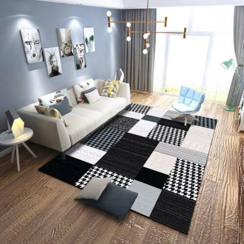 Black/white fashion classic stripes Home carpets for Living room bedroom area rugs Short crystal velvet printed Antiskid doormat
