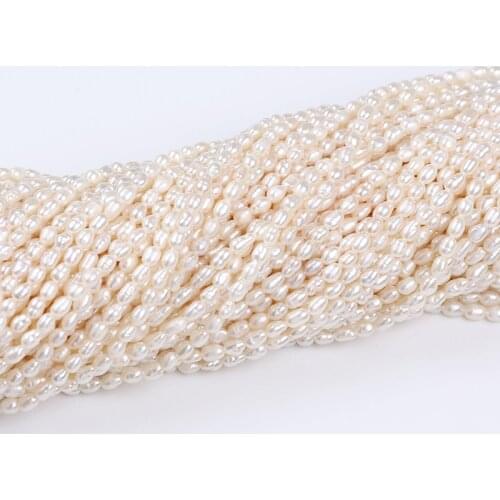 Small Size 2.5-3mm White Natural Freshwater Pearl Rice Shape Beads For Jewelry Making DIY Elegant Bracelet Necklace