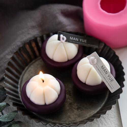 New Mangosteen Shape Silicone Candle Mold for DIY Handicraft Candle Making Tool Homemade Candle Molds