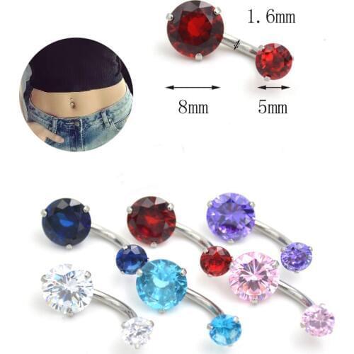 New Brand AAA Zircon Jeweled Style Belly Button Ring Body Piercing Jewelry Navel Piercing 316L Stainless steel Belly Earrings