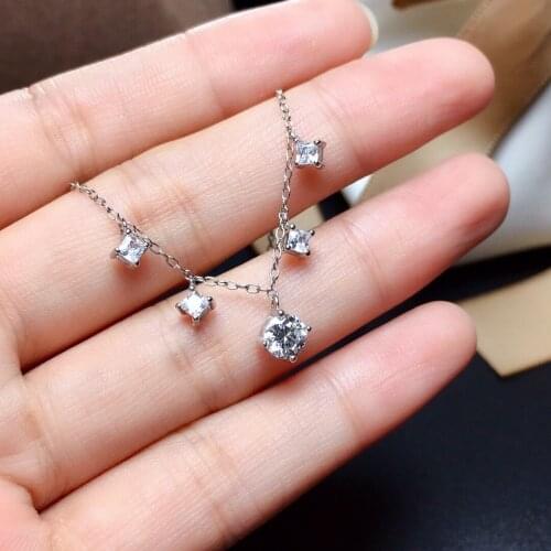 S925 Sterling Silver Mosan Diamond Necklace 0.5ctD VVS1 Level Clarity Hip Hop Trend Clavel Chain Fashion Classic Engagement