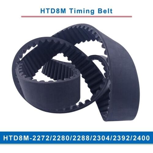 Timing belt HTD8M-2272/2280/2288/2304/2392/2400 teeth pitch 8mm circular teeth belt width 20/25/30/40mm for 8M timing pulley