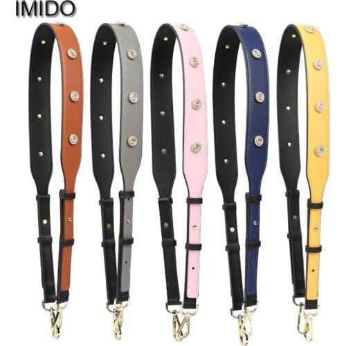 IMIDO Rhinestone bag Strap Women replacement straps Soft pu Leather shoulder belt handbags accessories parts for bags DIY STP127