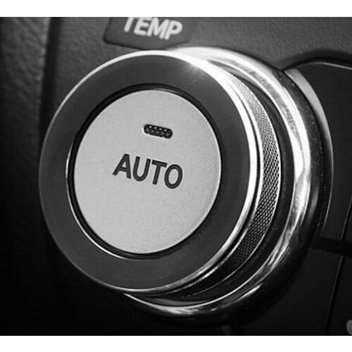 SBTMY 2PCS/SET Automotive air conditioning knob metal decorating ring for Toyota Prado 2700 2010-2018