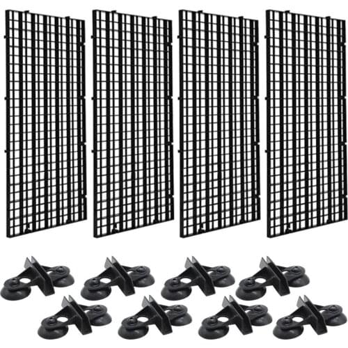4pcs Grid Isolate Board Divider Fish Tank Bottom Filter Tray Crate Aquarium Accessory Filter Board Isolation Net & 8 Sucker 30cm