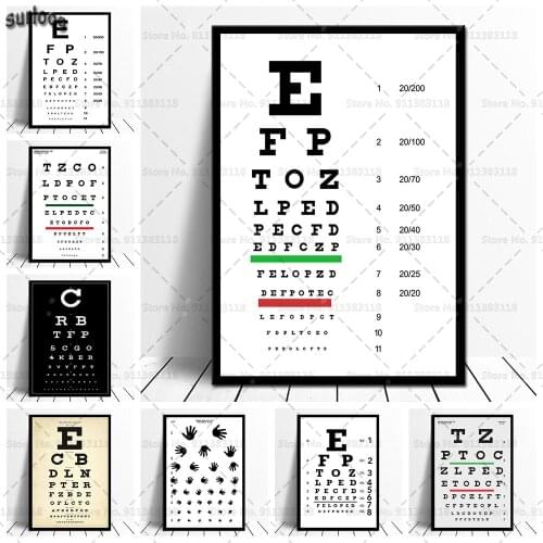 Modern Eye Test Snellen Chart Posters and Prints Wall Art Pictures Poster Canvas Painting for Home Decoration