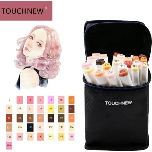 TOUCHNEW 12/24/36 Colors Marker Skin Tones Set, Art Markers ,Artist Dual Headed Alcohol Based ink Manga Brush Pen For Coloring