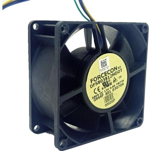 DFS803812MDOT 8038 12V 0.8A 78CFM 4-Wire Chassis Device Cooling Fan 8cm 80X38mm