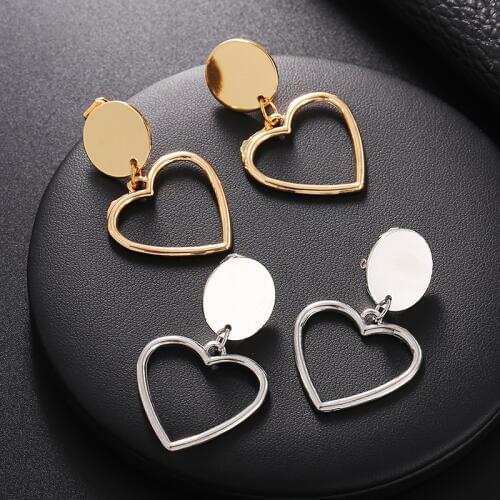 JIOFREE Heart Shape Clips Earring for Women Charm Wedding Ear Clips Jewelry Party Statement Earring